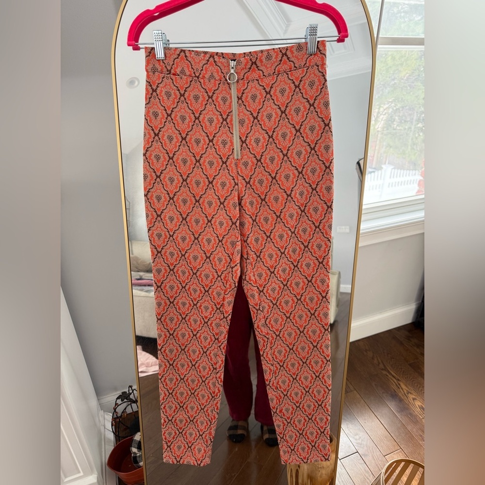 Urban Outfitters Orange and Black Patterned Pants